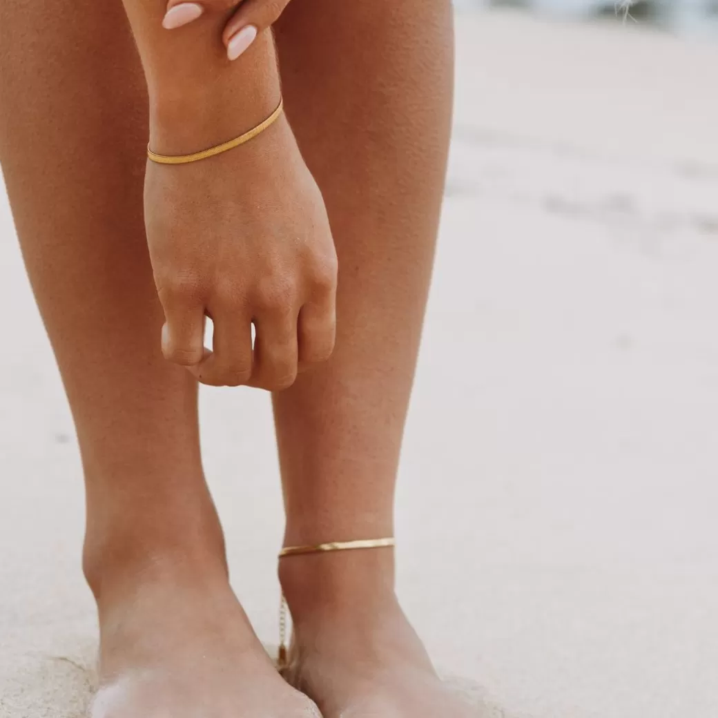 Kauai Herringbone Anklet^Atolea Jewelry Online