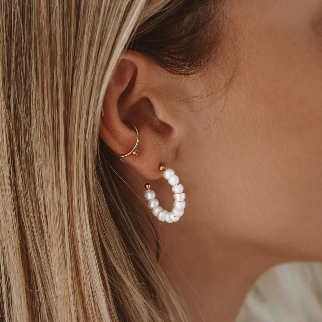 Mini Pearls Hoops^Atolea Jewelry Discount
