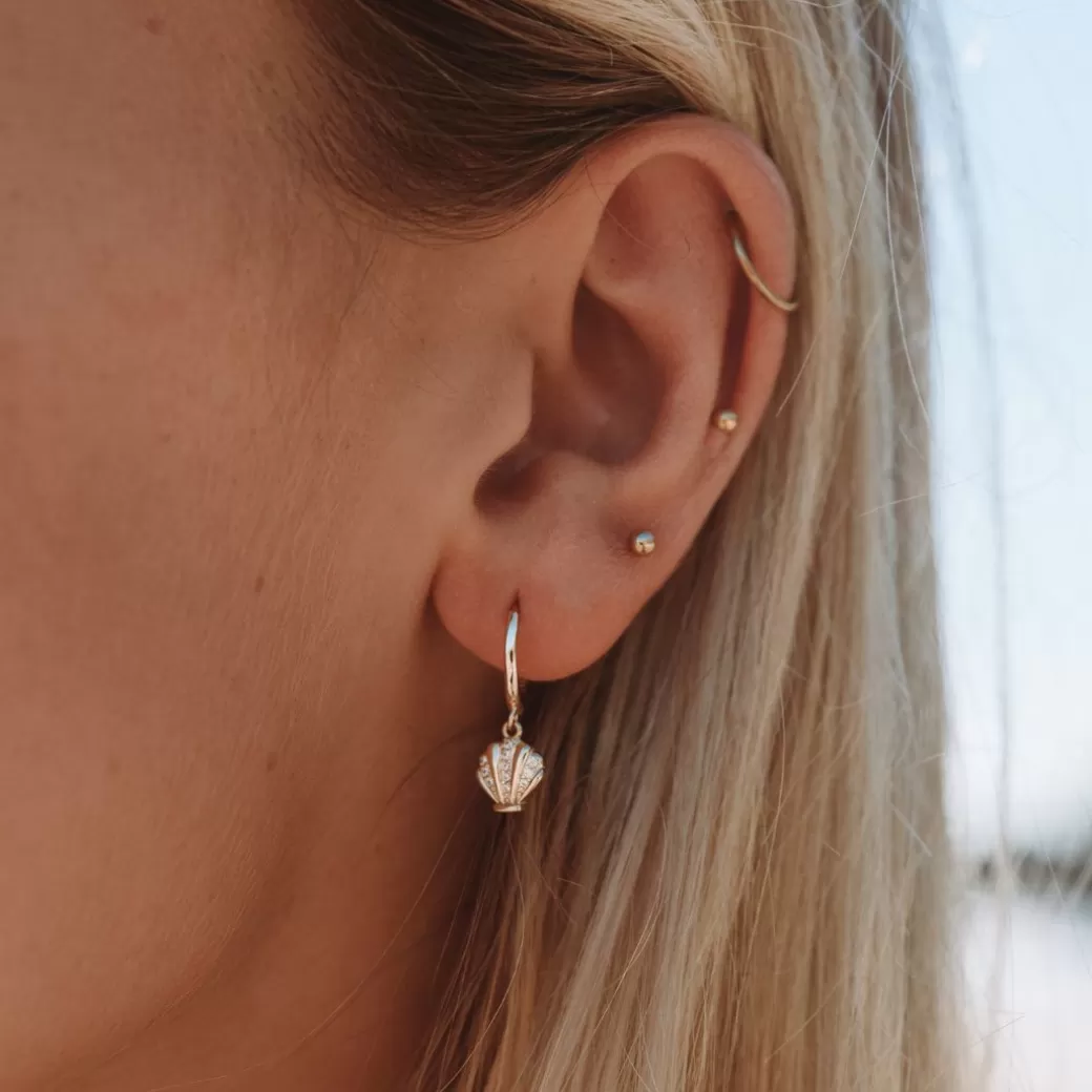 Seashell Hoop Earrings^Atolea Jewelry Sale