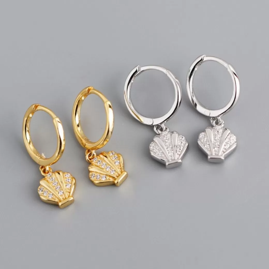 Seashell Hoop Earrings^Atolea Jewelry Sale