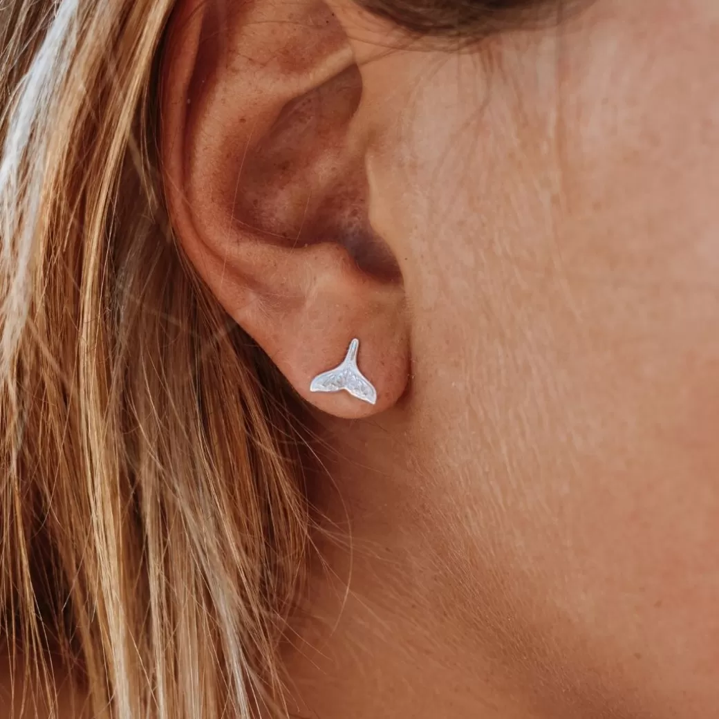 Silver Whale Tail Earrings^Atolea Jewelry Clearance