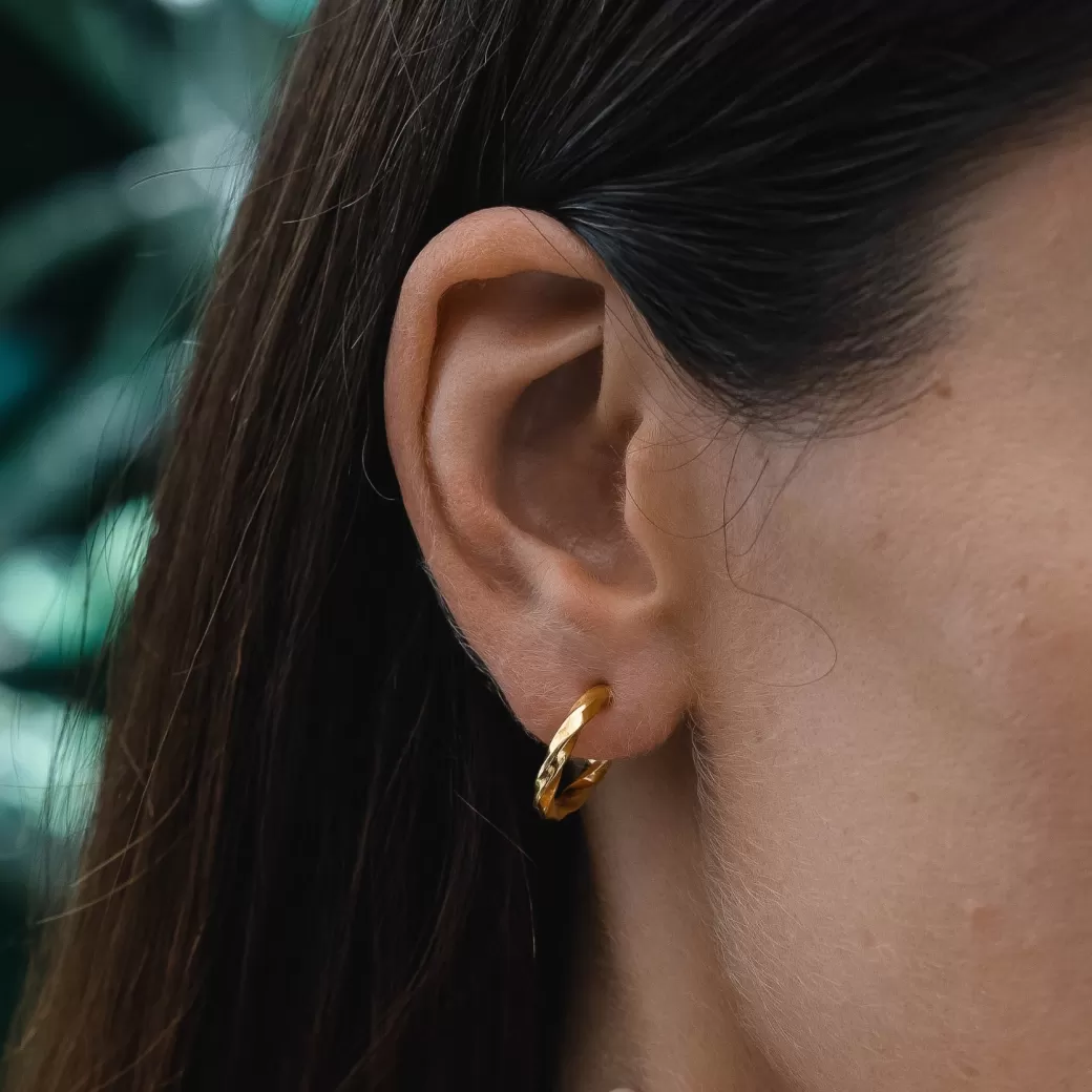 Twisted Gold Hoop Earrings^Atolea Jewelry Flash Sale