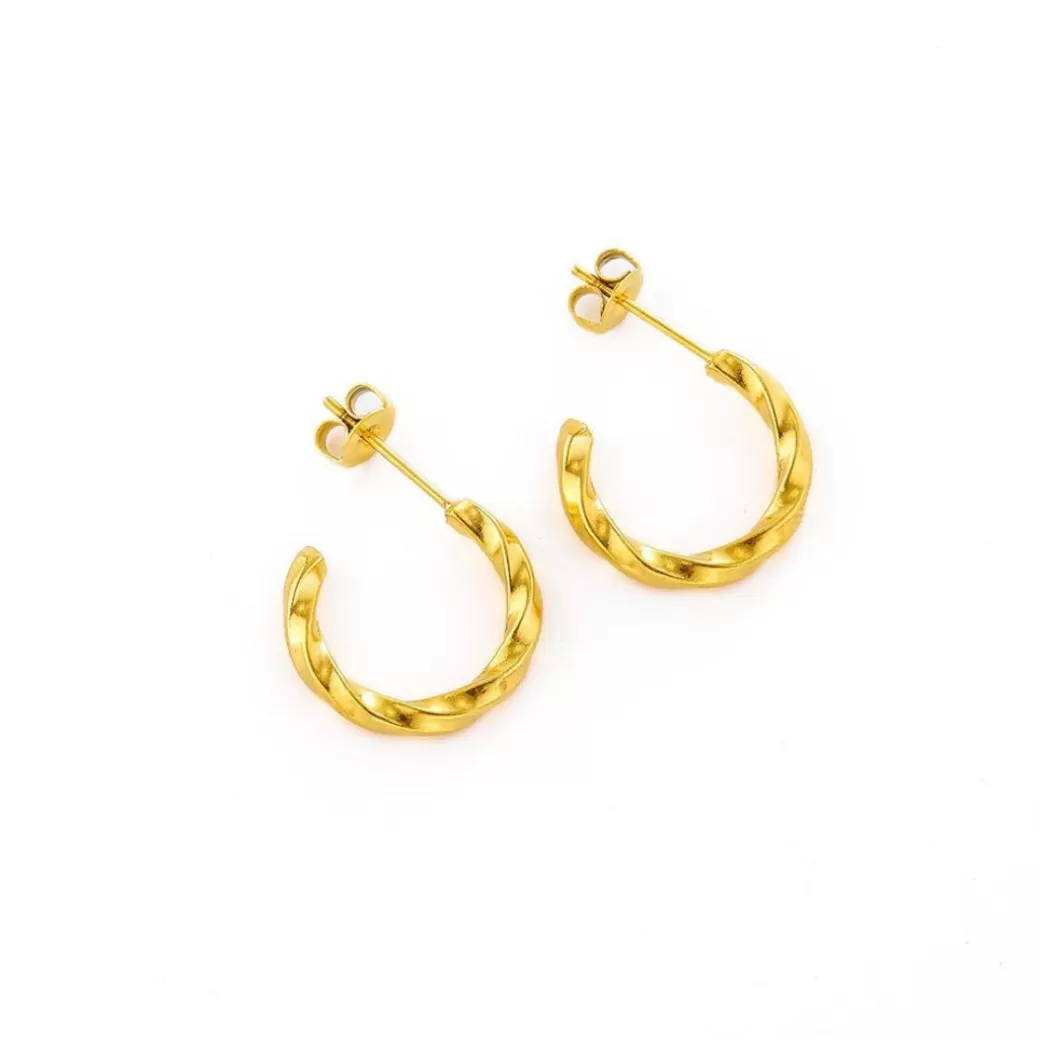 Twisted Gold Hoop Earrings^Atolea Jewelry Flash Sale